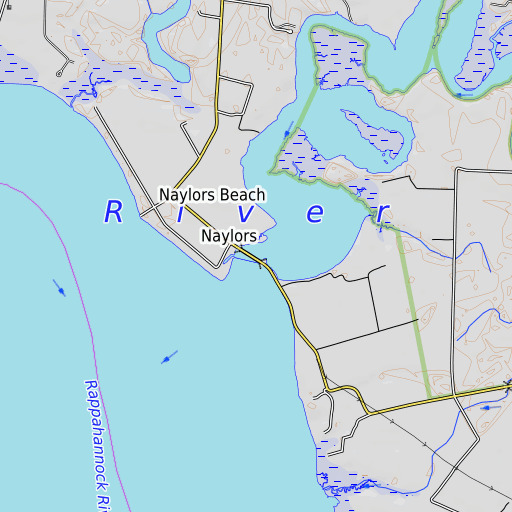 OpenTopoMap map of Cat Point Creek, VA