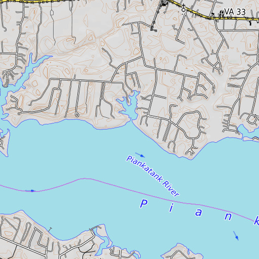 OpenTopoMap map of Cores Creek, VA