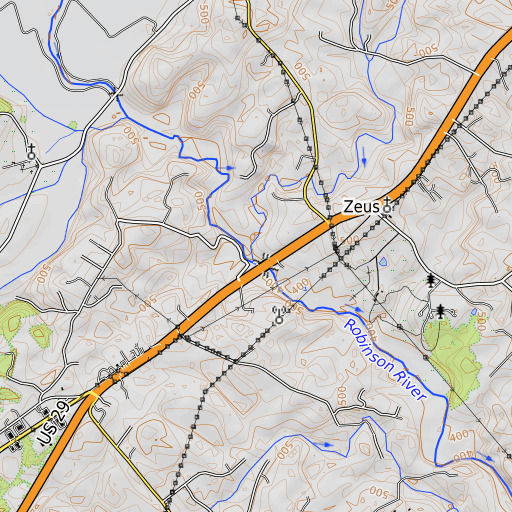 OpenTopoMap map of Deep Run, VA