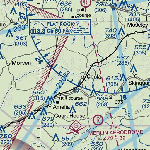 FAA VFR chart of Horsepen Branch, VA