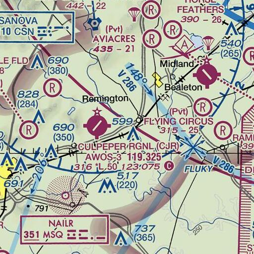 FAA VFR chart of Hubbard Run, VA