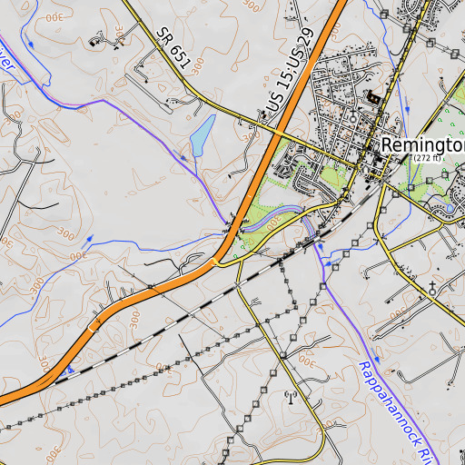 OpenTopoMap map of Hubbard Run, VA