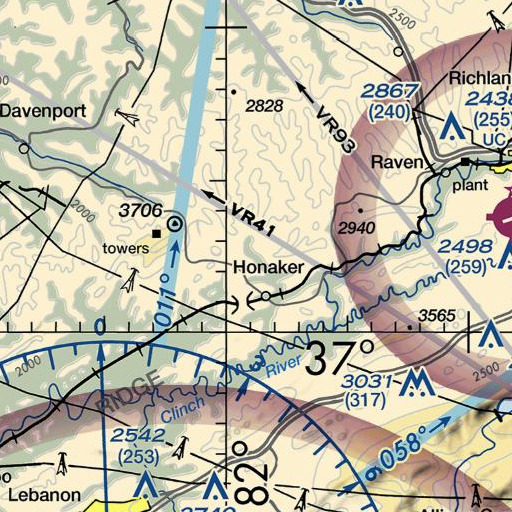 FAA VFR chart of Jacksons Chapel, VA