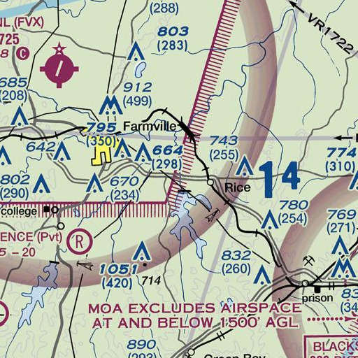 FAA VFR chart of Marshall Branch, VA