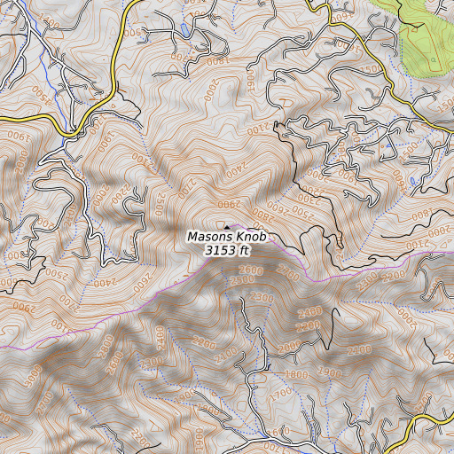 OpenTopoMap map of Masons Knob, VA