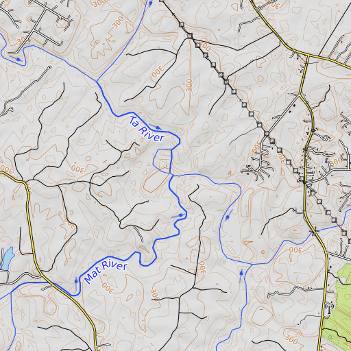 OpenTopoMap map of Mat River, VA
