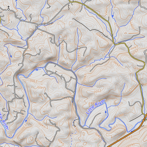 OpenTopoMap map of Middle Creek, VA
