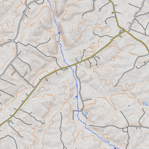 OpenTopoMap map of Natts Branch, VA