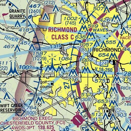 FAA VFR chart of Norman Hall School, VA