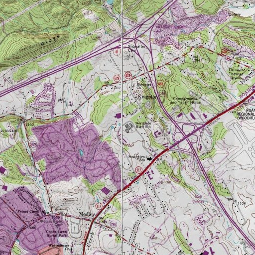 USGS 24K topo map of Northside High School, VA