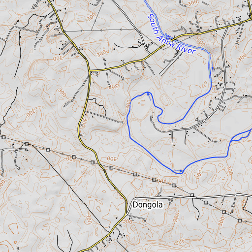 OpenTopoMap map of Owens Creek, VA