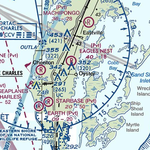 FAA VFR chart of Oyster Slip, VA