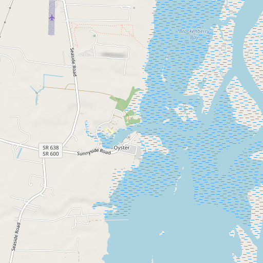 OpenStreetMap map of Oyster Slip, VA