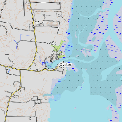 OpenTopoMap map of Oyster Slip, VA
