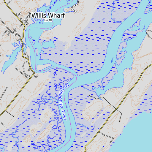 OpenTopoMap map of Parting Creek, VA