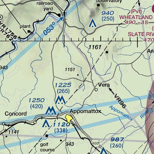 FAA VFR chart of Piney Mountain, VA