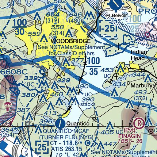 FAA VFR chart of Powells Creek, VA