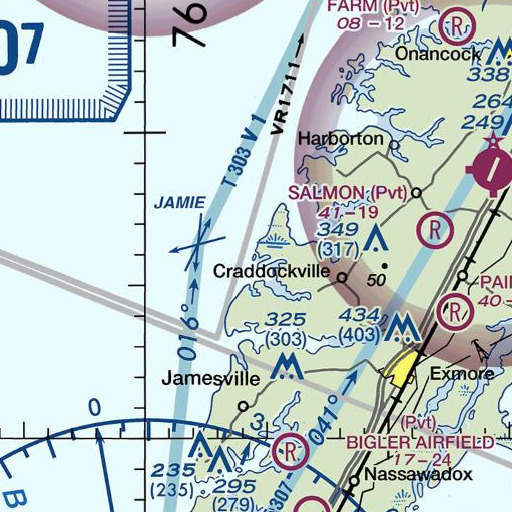 FAA VFR chart of Sandy Point, VA