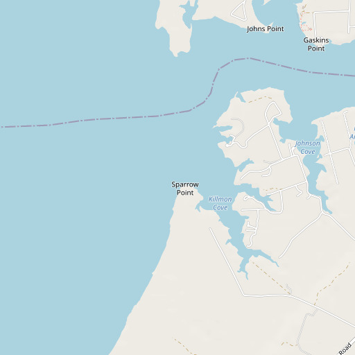 OpenStreetMap map of Sparrow Point, VA