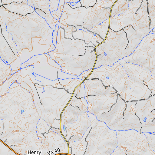 OpenTopoMap map of Spencer Creek, VA