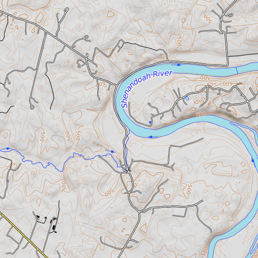 OpenTopoMap map of Spout Run, VA