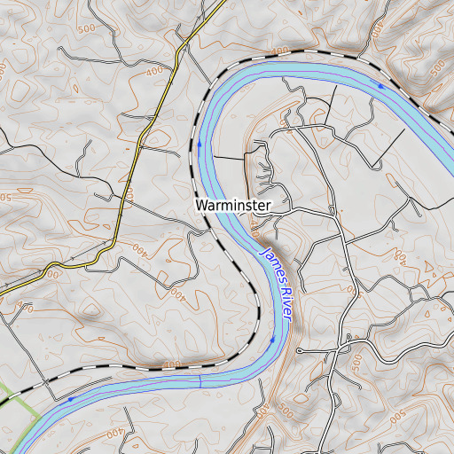 OpenTopoMap map of Swan Creek, VA
