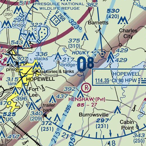 FAA VFR chart of Tar Bay, VA