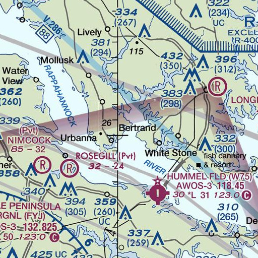 FAA VFR chart of Town Creek, VA