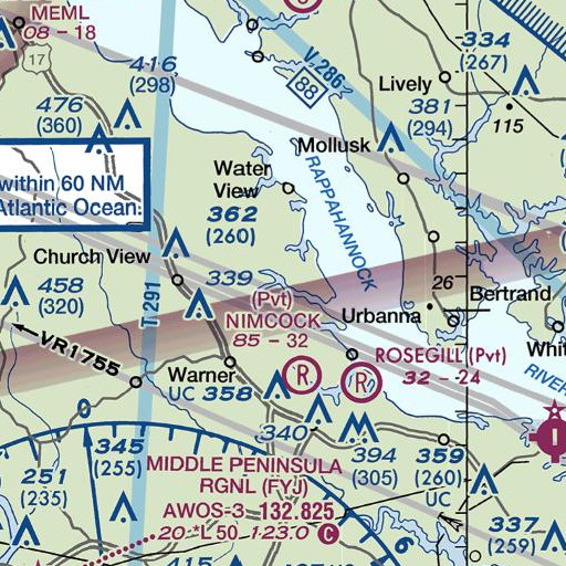 FAA VFR chart of Turtle Point, VA