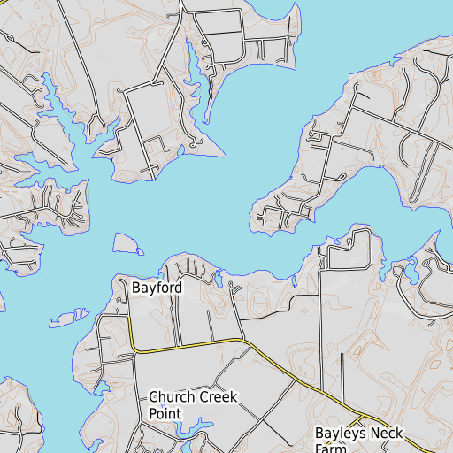 OpenTopoMap map of Warehouse Creek, VA