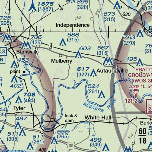 FAA VFR chart of Stover Branch, AL