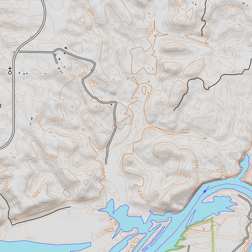 OpenTopoMap map of Stover Branch, AL