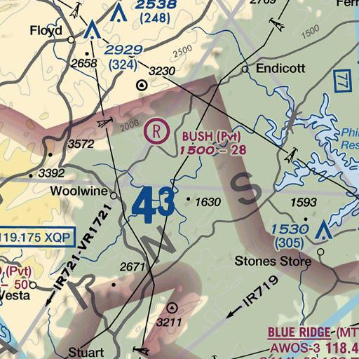 FAA VFR chart of Widgeon Creek, VA