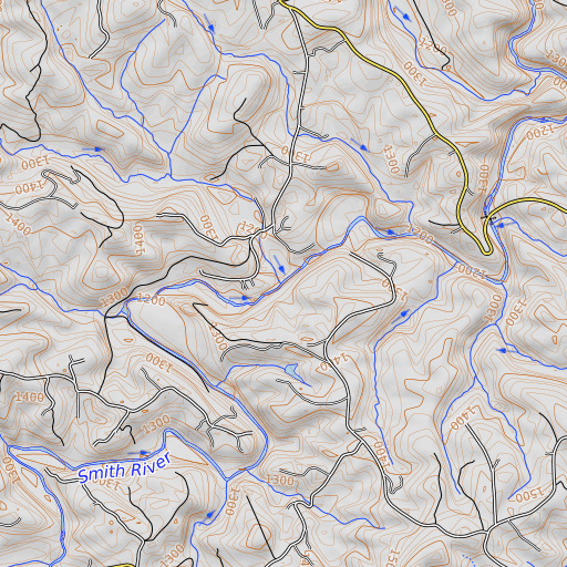 OpenTopoMap map of Widgeon Creek, VA