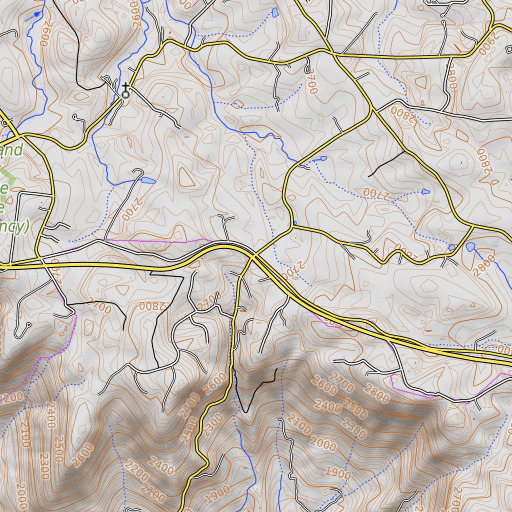 OpenTopoMap map of Willis Gap, VA