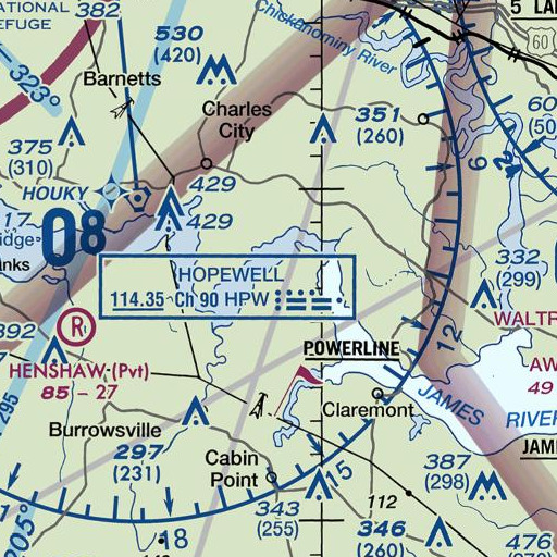 FAA VFR chart of Upper Brandon, VA