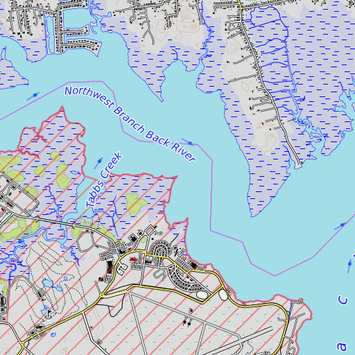 OpenTopoMap map of Tabbs Point, VA