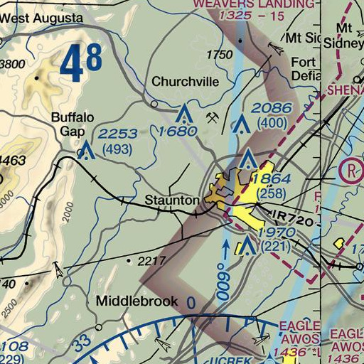 FAA VFR chart of Augusta County, VA