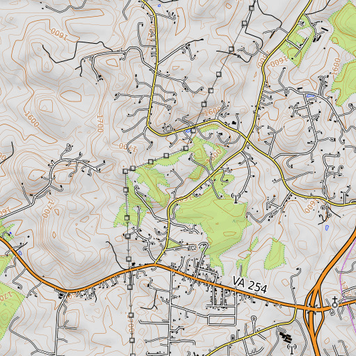 OpenTopoMap map of Augusta County, VA