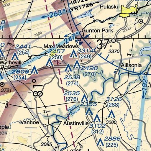FAA VFR chart of Boiling Spring, VA