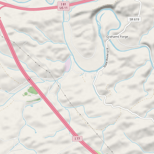 OpenStreetMap map of Boiling Spring, VA