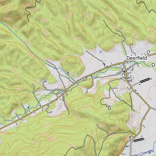 OpenTopoMap map of Broadway, VA