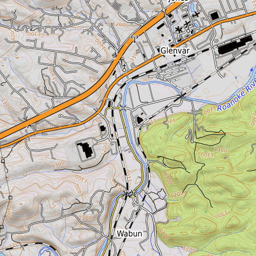 OpenTopoMap map of Callahan Branch, VA