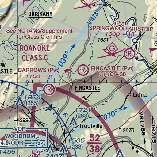 FAA VFR chart of Central Academy Middle School, VA