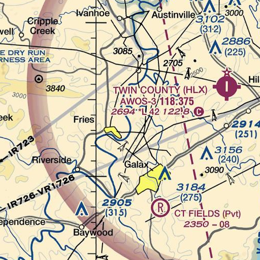 FAA VFR chart of Dixon Branch, VA