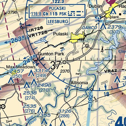 FAA VFR chart of Draper Valley, VA