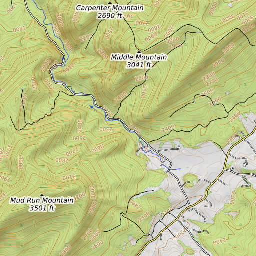 OpenTopoMap map of Hays Gap, VA