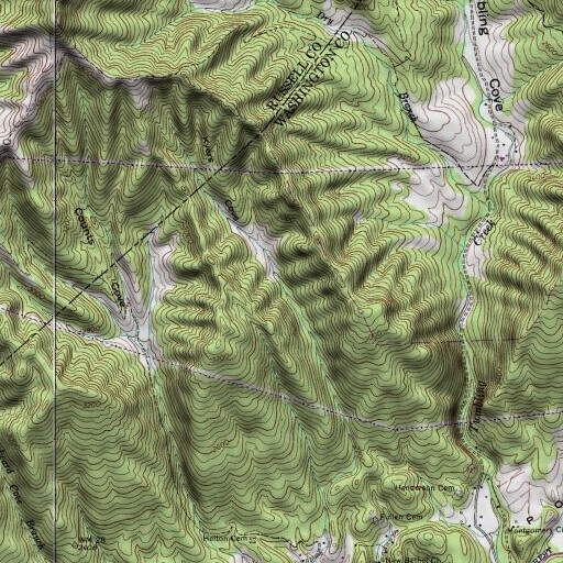 USGS 24K topo map of Kyers Cove, VA