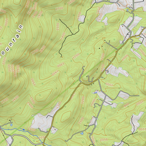 OpenTopoMap map of Limestone Ridge, VA