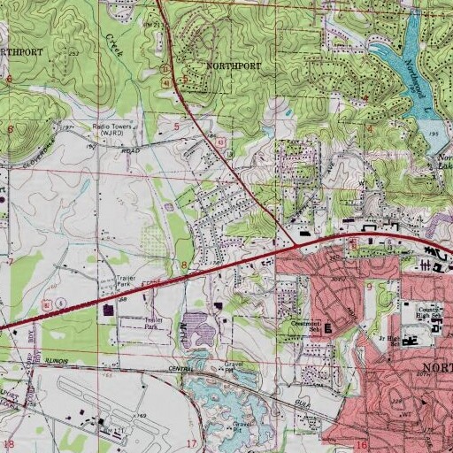 USGS 24K topo map of Smith Acres, AL